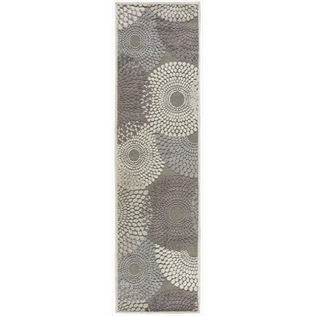 NOURISON Nourison 11801 Graphic Illusions Area Rug Collection Grey 2 ft 3 in. x 8 ft Runner 99446118011